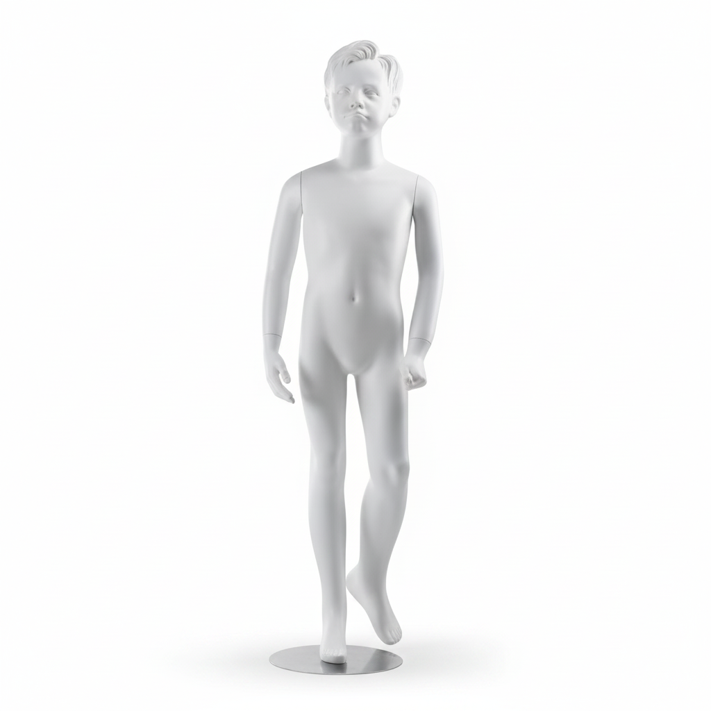 Mannekenger for gutter 9-10 år. Skulpturert hår