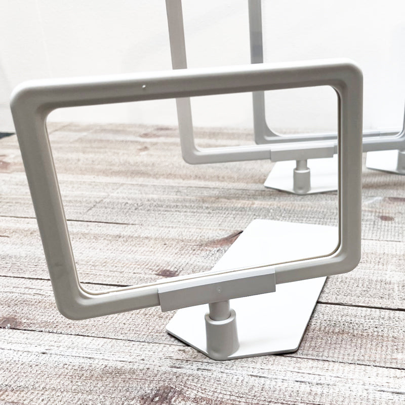 Skiltholder, A6, med indsatsplade, plast, lysegrå