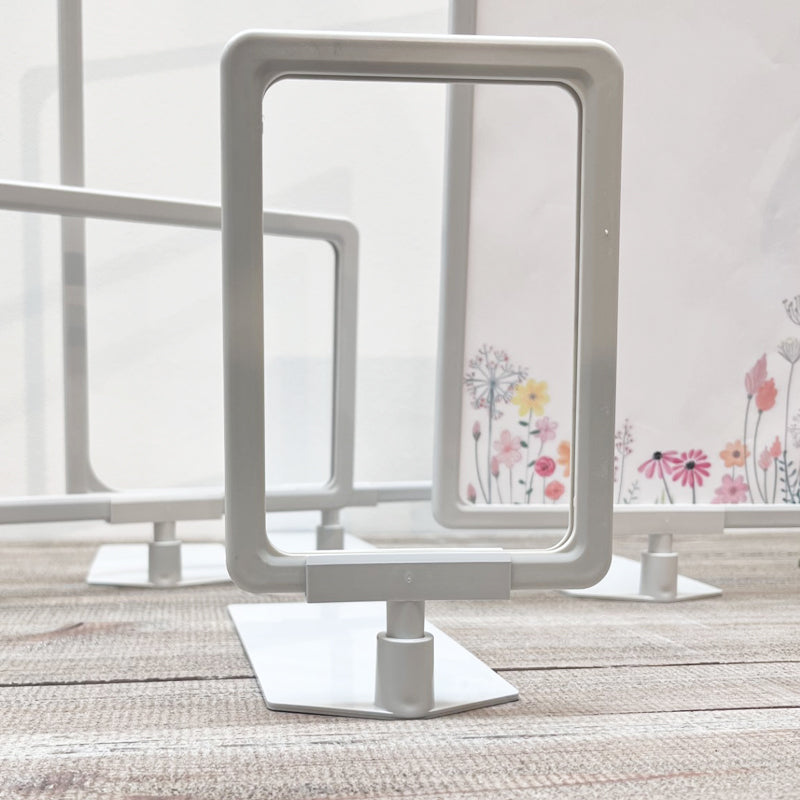 Skiltholder, A6, med indsatsplade, plast, lysegrå