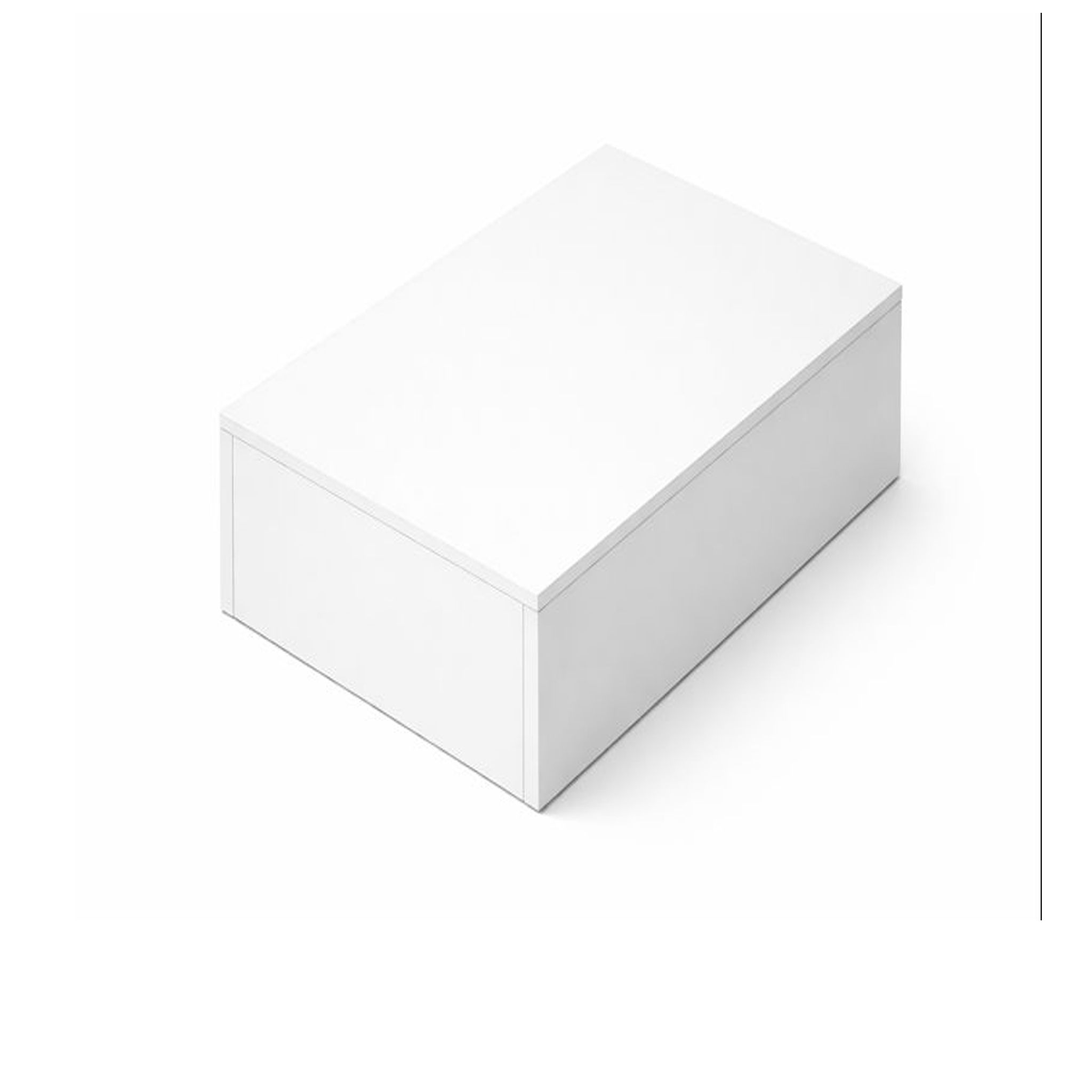 Podie. Hvit melamin. 50 x 40 x H20 cm.