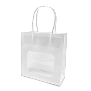 Papirpose med vindu, hvit, pk. med 20 stk., H 18,5 cm