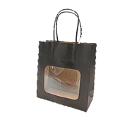 Papirpose med vindu, svart, pk. med 20 stk., H 18,5 cm