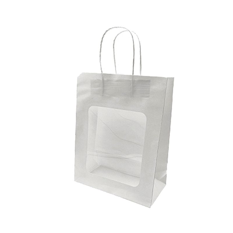 Papirpose. H 27,5 cm. M/ vindu. Gavepose - hvit. 20 stk.