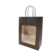 Papirpose. H 27,5 cm. M/ vindu. Gavepose - svart. 20 stk.