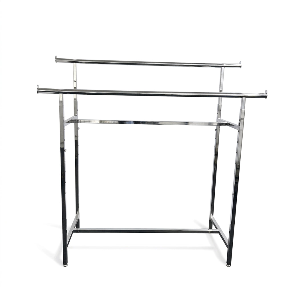 Twin, dobbeltstativ, høydejusterbart, krom, B150 x H122-170 cm