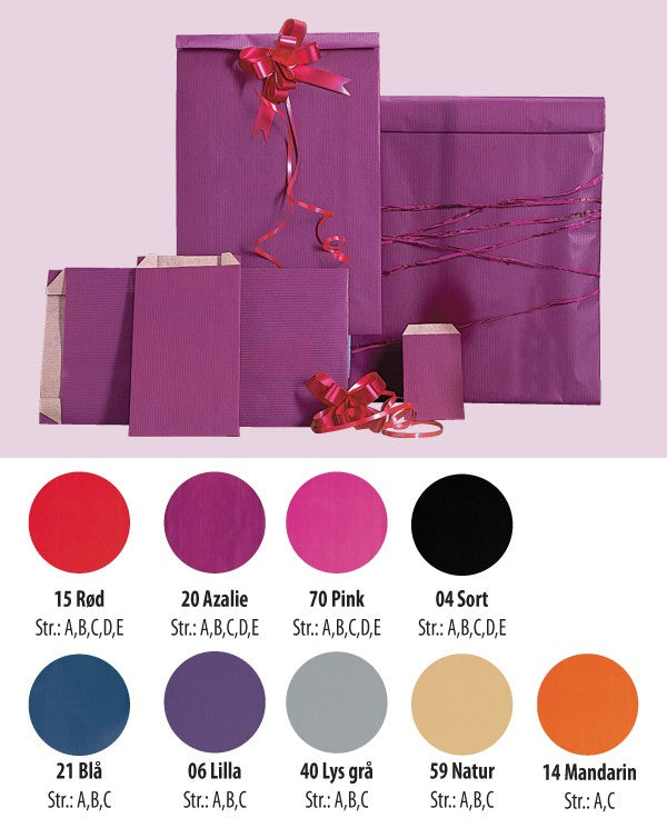 Gavepose i kraftpapir, blå, pk. med 250 stk., 7 x H12 cm