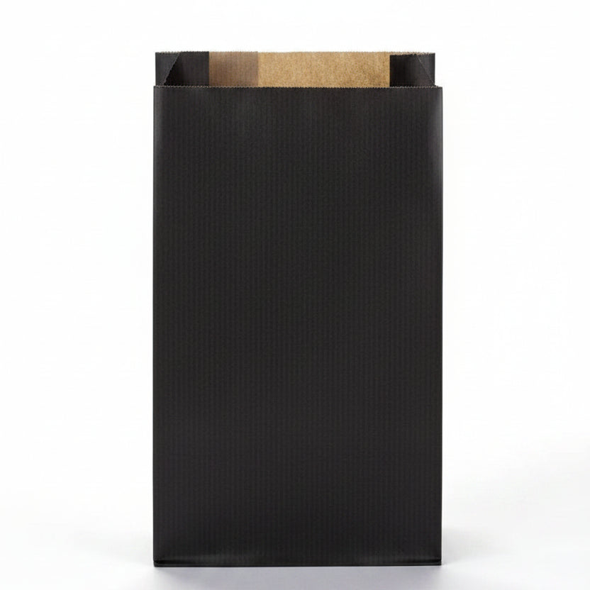 Gavepose i kraftpapir, svart, pk. med 250 stk., 7 x H12 cm