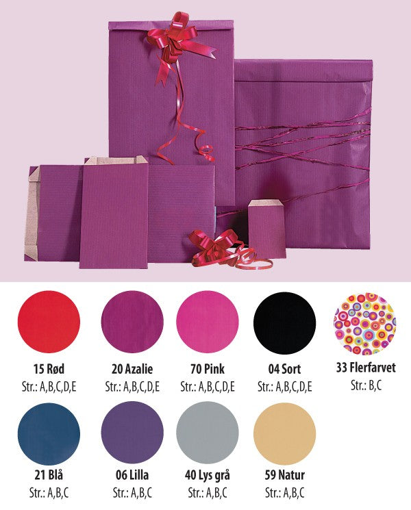 Gavepose, kraftpapir, blå, pk. med 250 stk., 12 x 4 x H20 cm