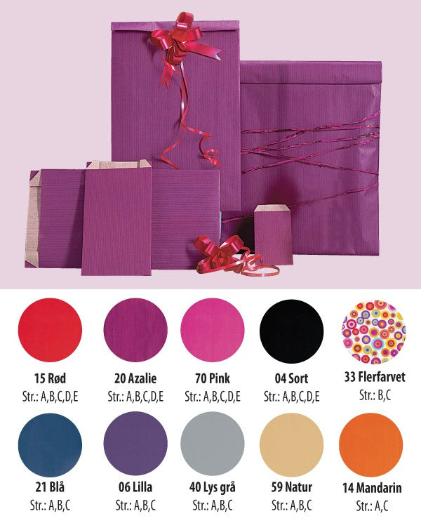 Gavepose, kraftpapir, natur, pk. med 250 stk., 18 x 6 x H35 cm