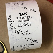 Rund etikett, håndtert lokalt TAK. 500 stk.