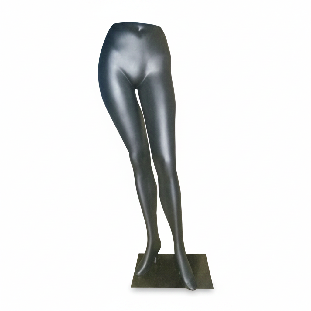 5400 dametorso, ben - svart. Metallfotplate. Mannekeng underdel. Hofterotasjon og hæl kan tas av.