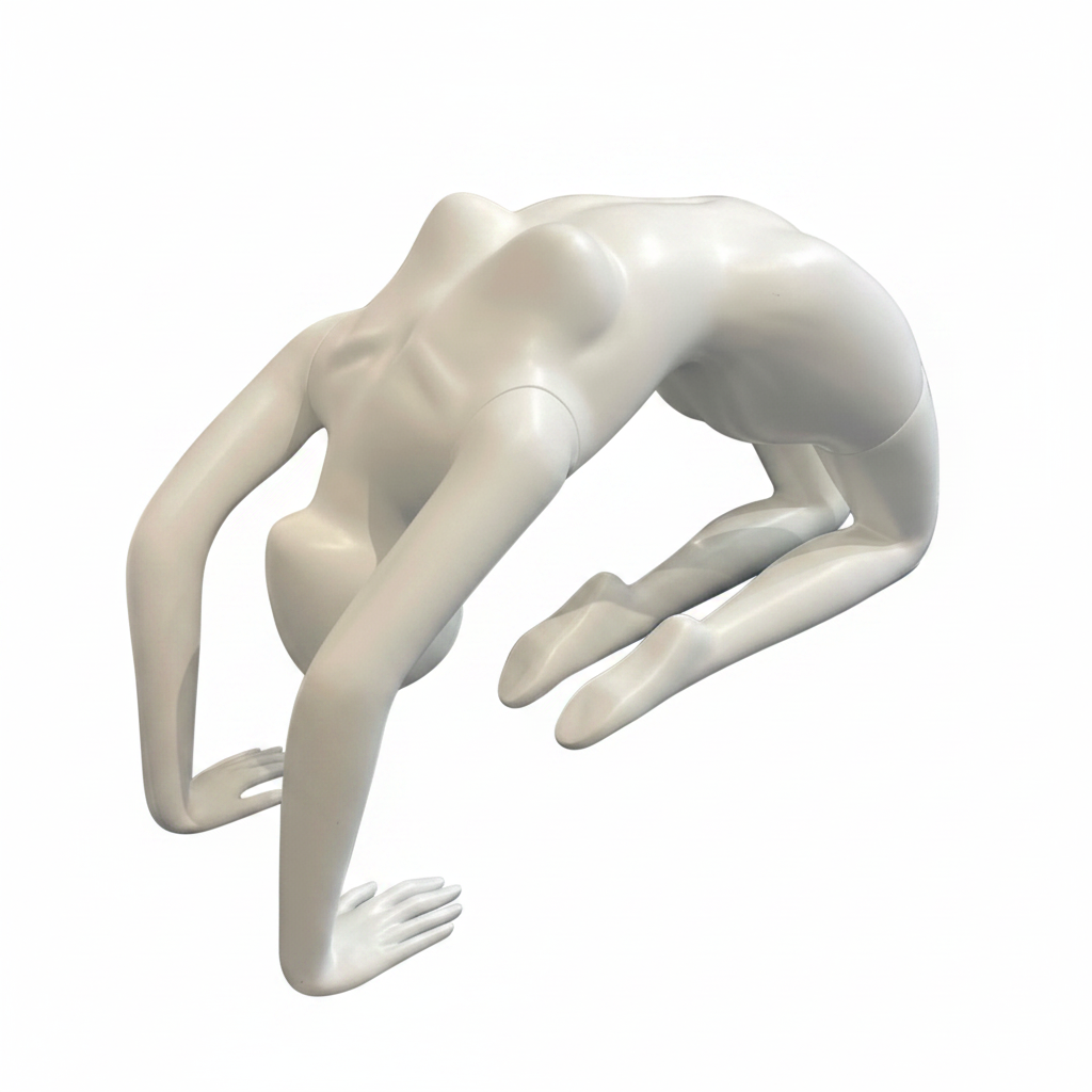 Yoga damemannekeng, fitness/yoga - hvit. Bro