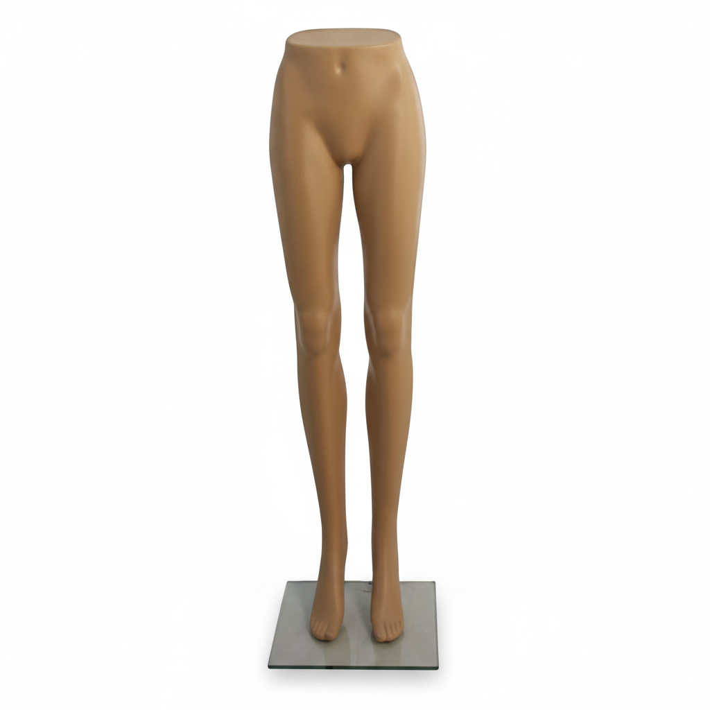 Mannekengbein. Dame - Nude. Glassfot H. 111 cm.