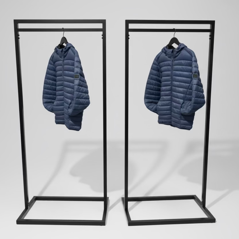 Kleshengerstativ, svart, B80 x D50 x H180 cm. Tøjstativ Frame. Pakke med 2 stk.