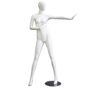Hvid high gloss faceless damemannequin 1100 med stop diskopose