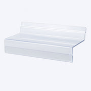 Skohylle for rillepanel med datablad, akryl, 25 x 10 x H4 cm - Selges i pakninger à 10 stk.