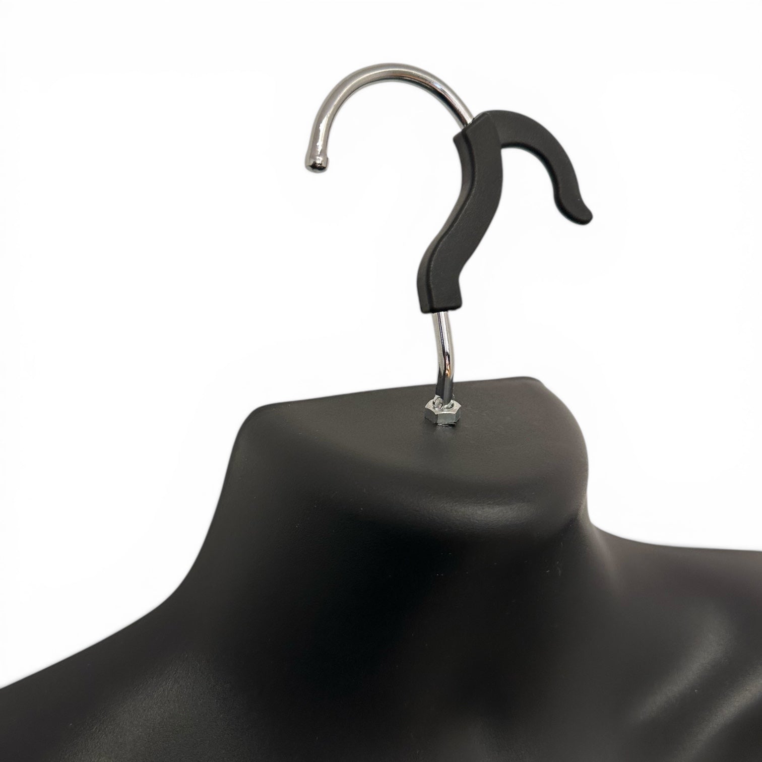 Hængetorso, herre, med front og krok, svart, H70 cm