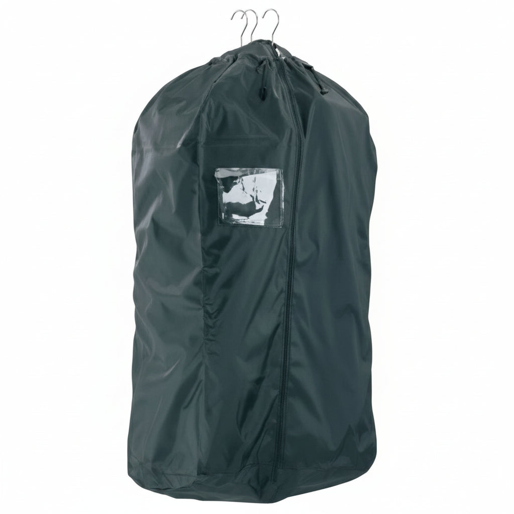Sort kollektionspose i nylon med lynlås, 61 x 44 x 122 cm
