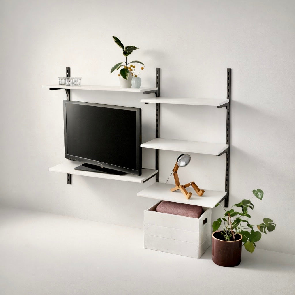 TV-vegg med Framework-skinner, sett som vist