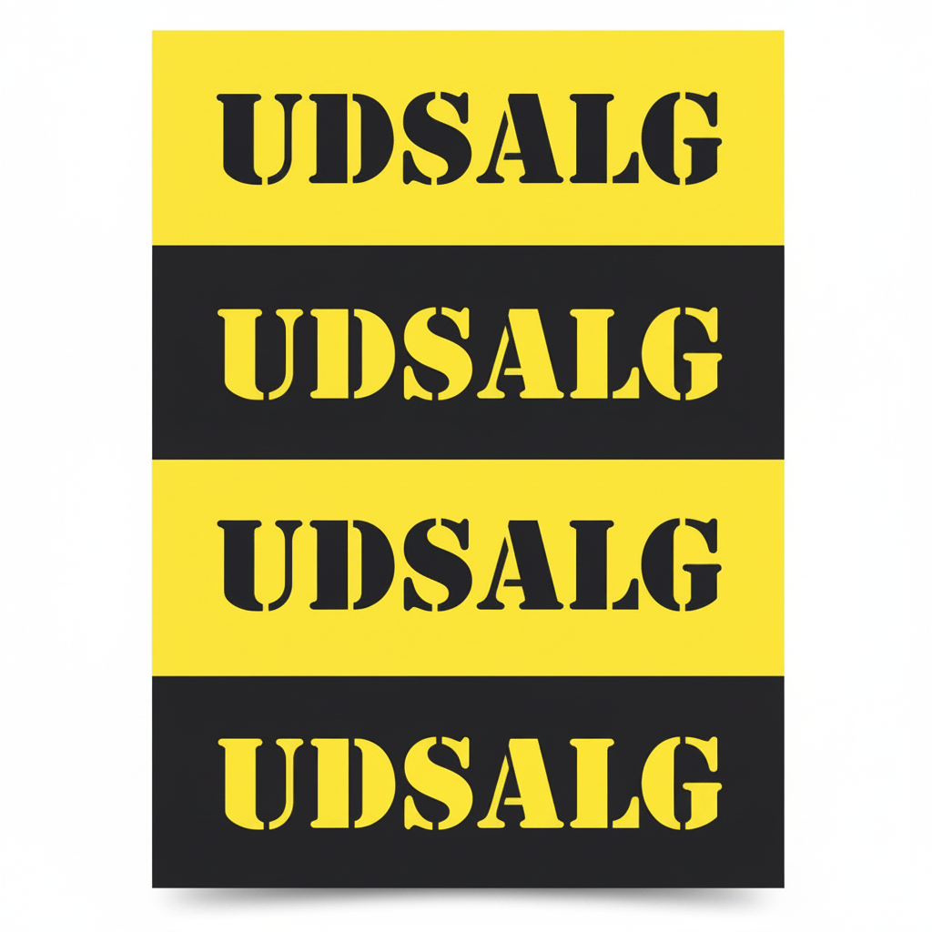 Plakat. Salg, svart og gul, 50 x 70 cm