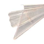 Dataliste med hyllegrep i klar plast – 98,8 cm x H3,9 cm