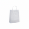 Papirpose med tvinnet hank, hvit, pk med 50 stk., 24 x 10 x H32 cm