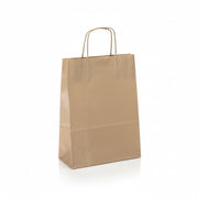 Papirpose med tvinnet hank, natur, pk med 50 stk., 24 x 11 x H31 cm