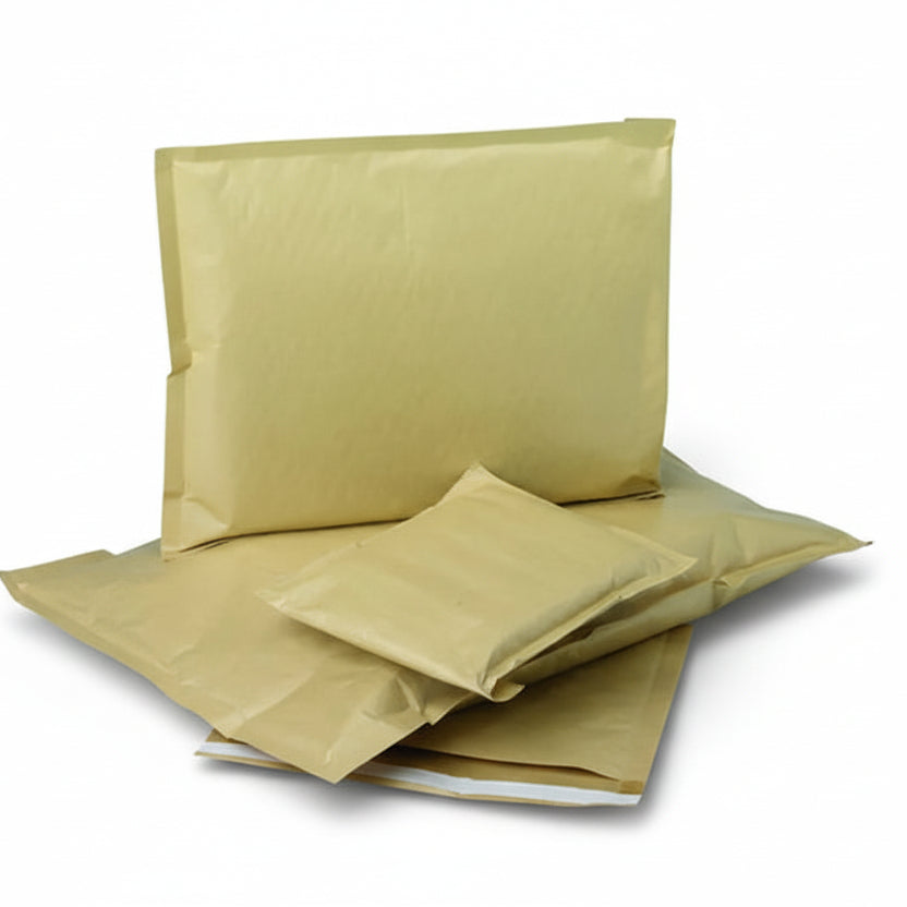 Forsendelseskonvolutter med bobleplast, brun kraft, pk. med 100 stk., 27 x 36 cm.