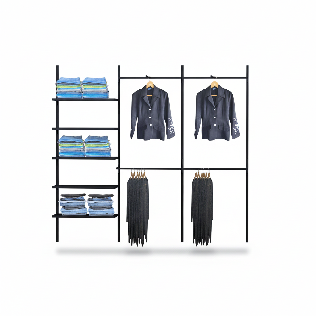 Veggskinne - Superskinne H214 cm - svart
