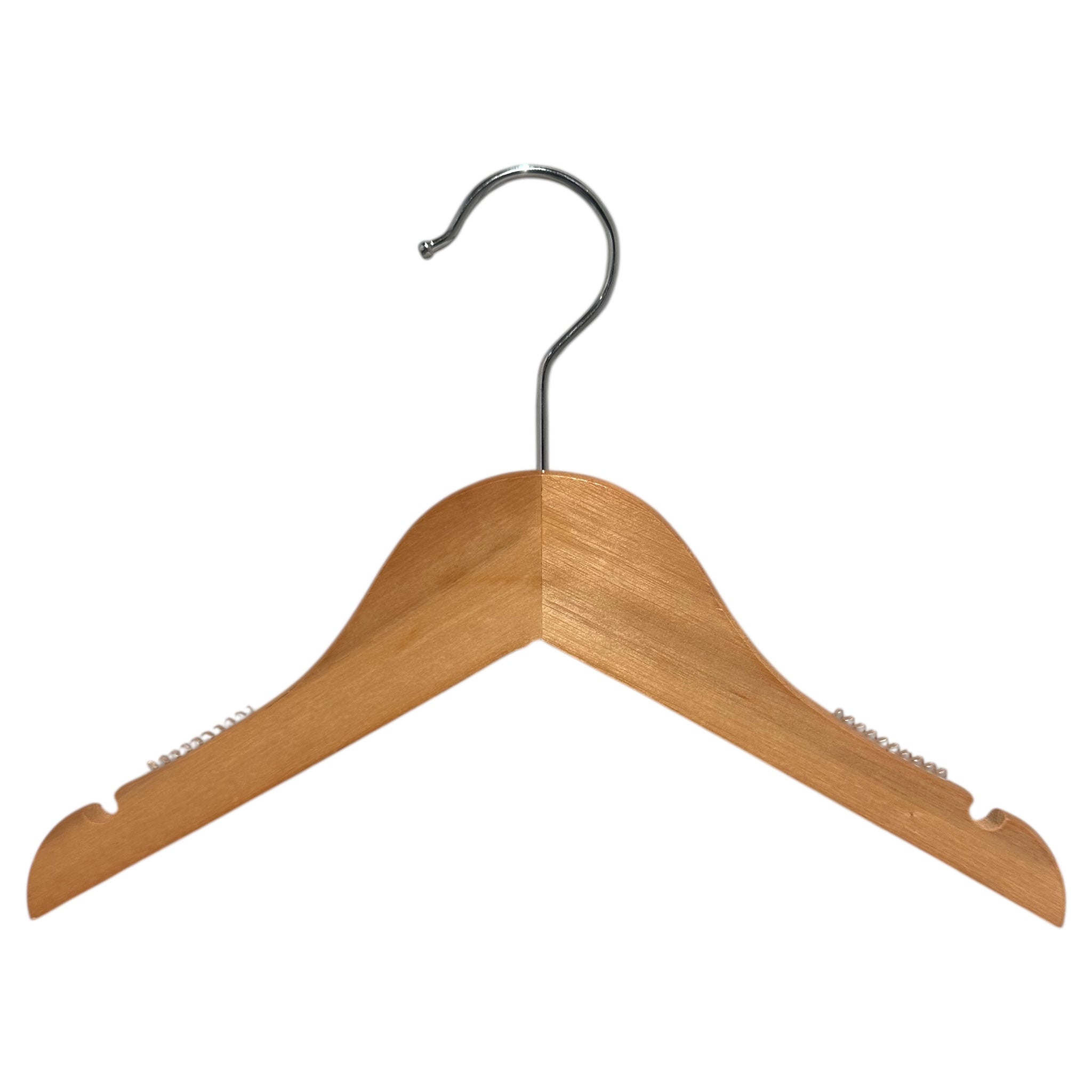 Tre-bøyle, massiv, flat, baby, med hake og uten stang, natur, 27 cm