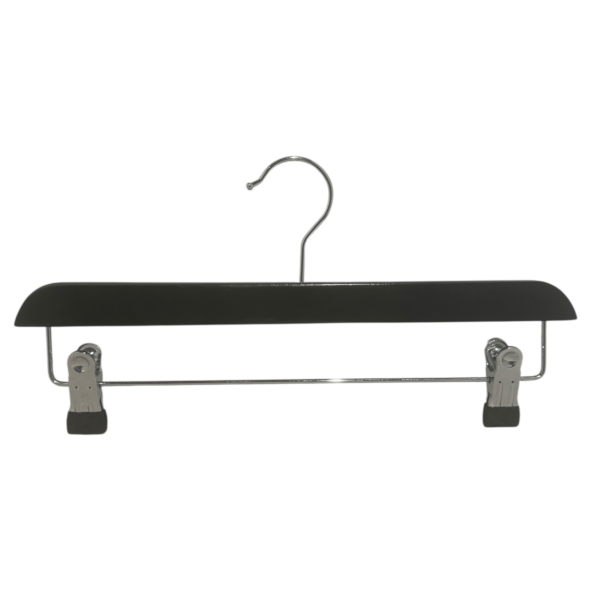 Buksehenger i tre med kraftige klyper, svart, 35 cm