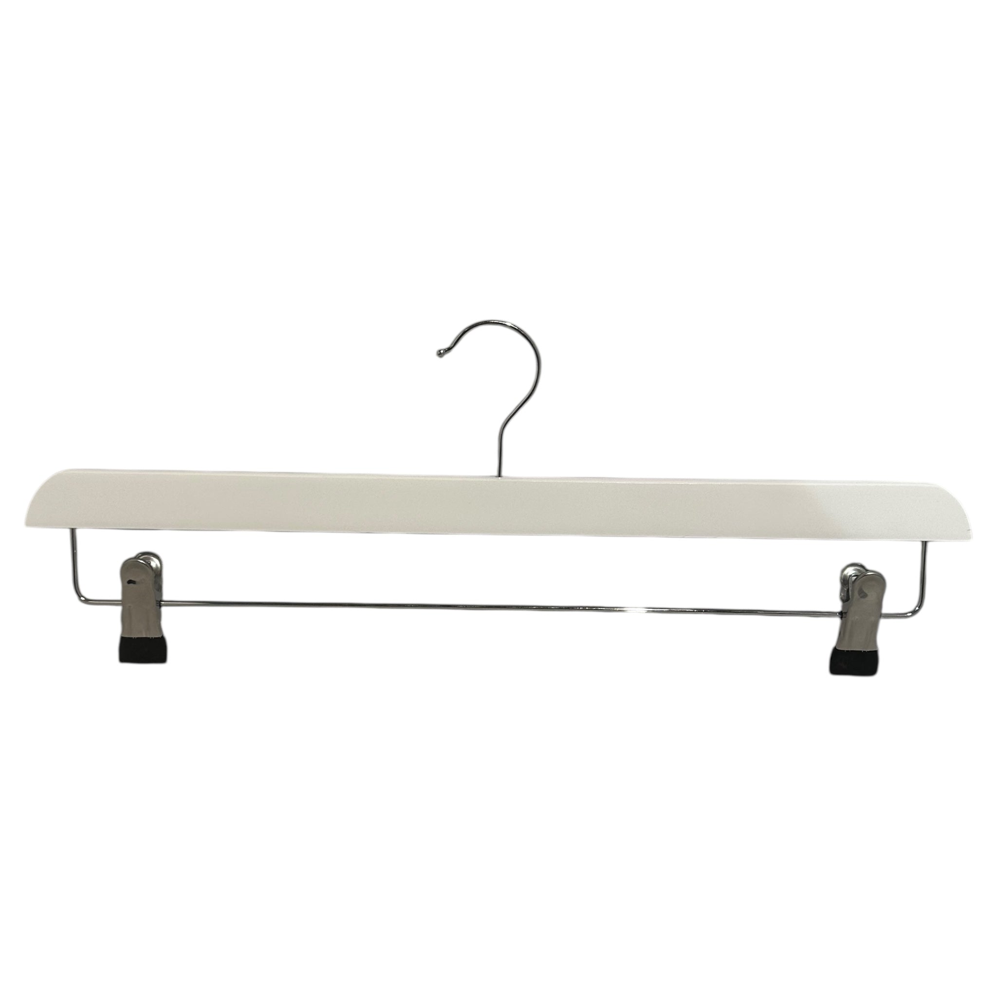 Buksehengere i tre med kraftige klemmer, hvit, 45 cm