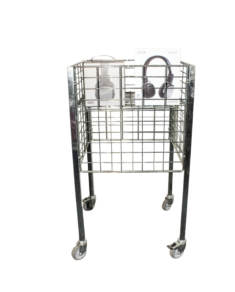 Galvaniseret Boxer 1 salgskurv med justerbar bund, 50 x 50 x 90 cm