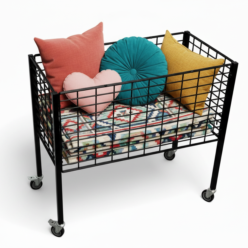 Boxer 2, Sort salgskurv. 50 x 95,6 x H90 cm. Justerbar bunn.