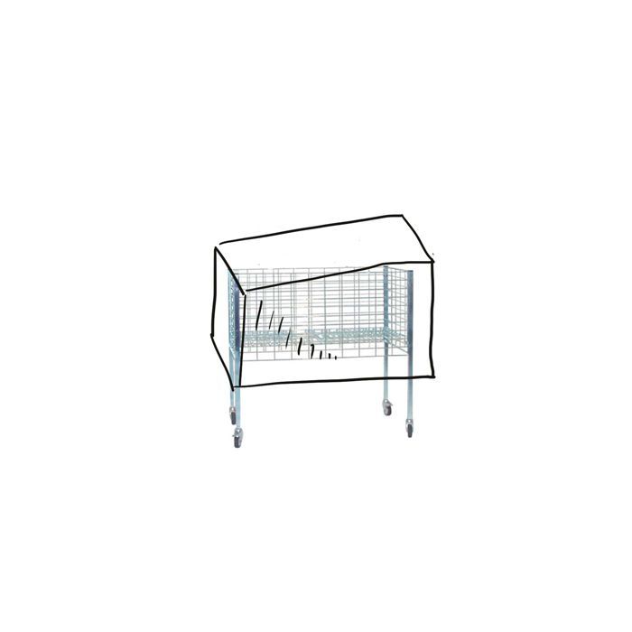 Regnhette til trådgadekurve, røyktonet, 104 x 54 x 50 cm. 2. sortering