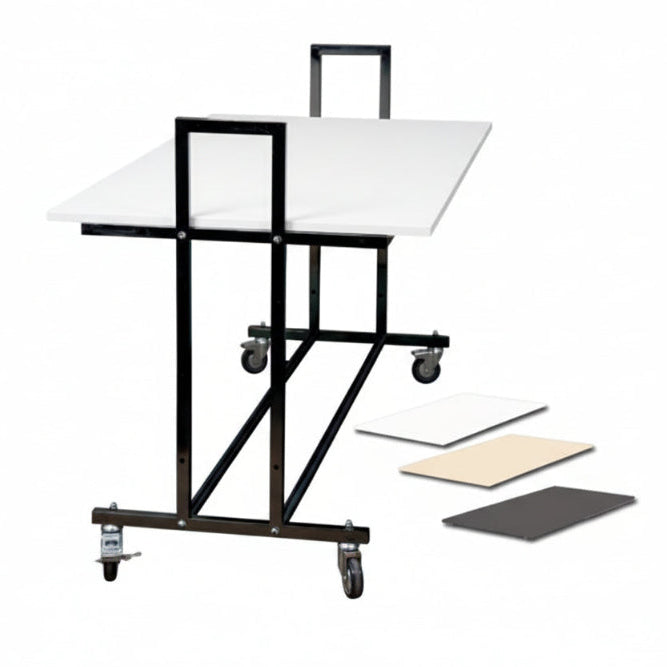 Salgsbord, L10, med hvit bordplate, svart, 155 x 74 x H90 cm.