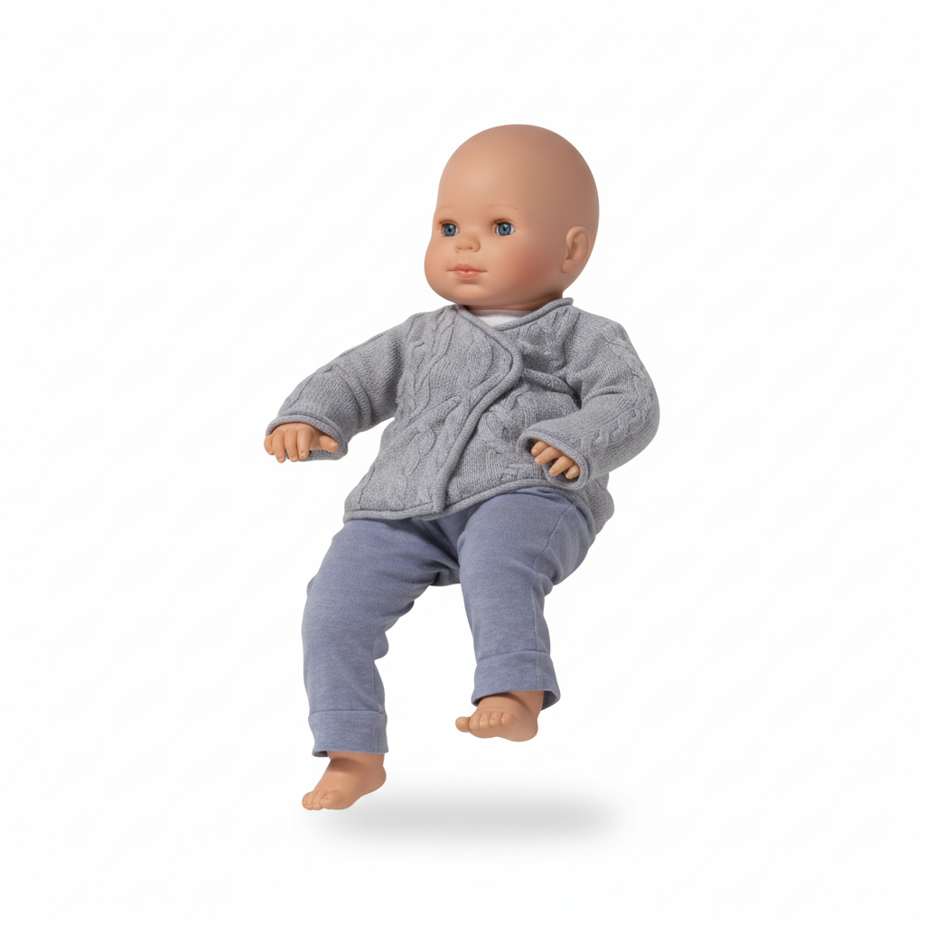 Babydukke-byste. H 60 cm. Lys hudfarge