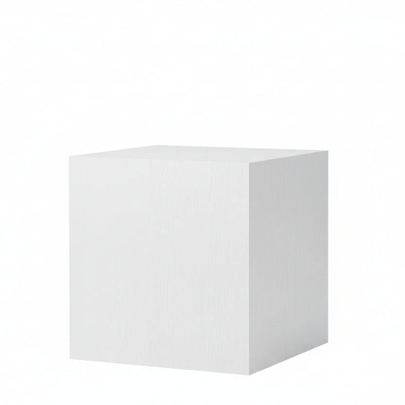 Podie. Hvit melamin. 40 x 40 x H50 cm.