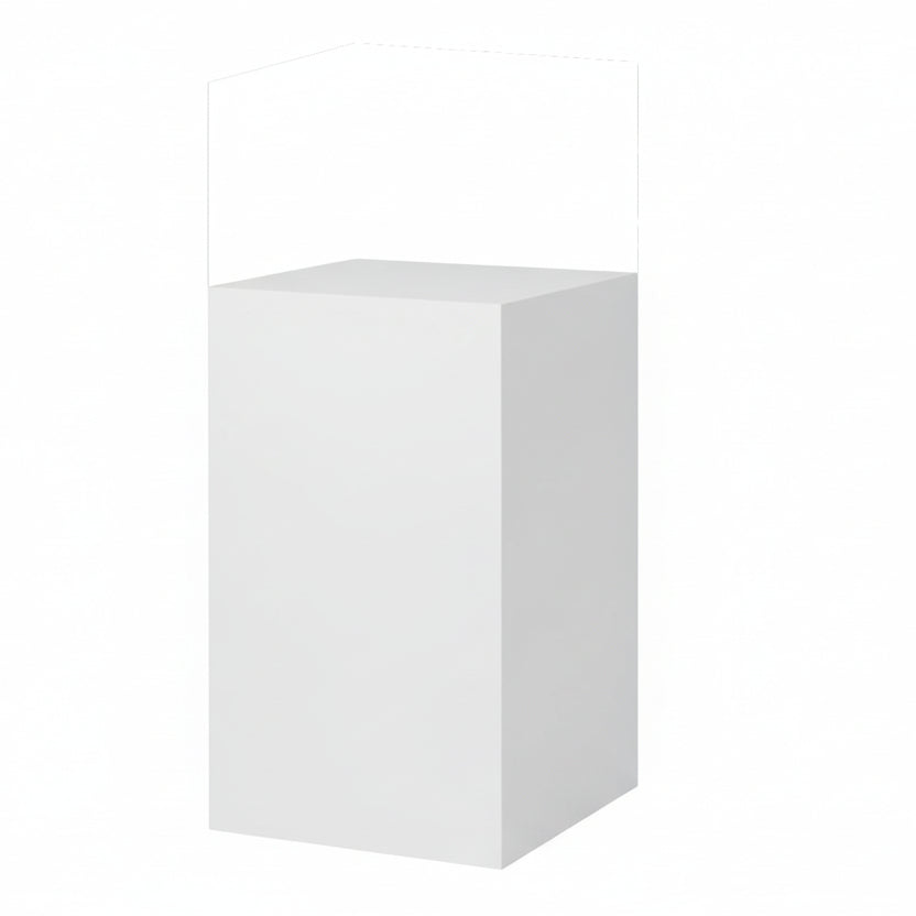 Podie. Hvit melamin. 40 x 40 x H75 cm.