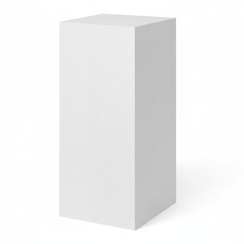 Podie. Hvit melamin. 40 x 40 x H100 cm.