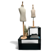 Kube- / Podier, sett med 2 stk., svart