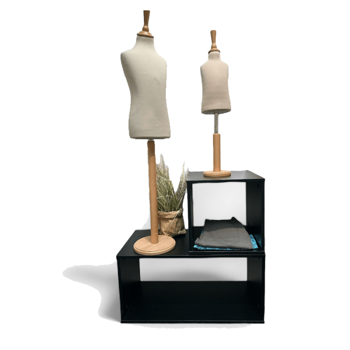 Kube- / Podier, sett med 2 stk., svart