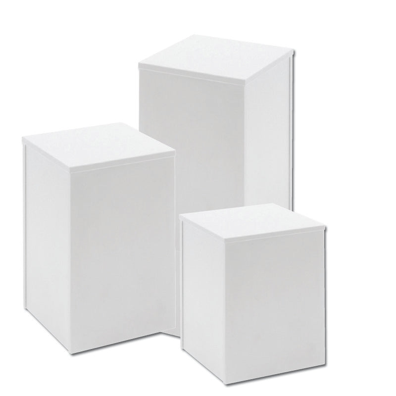 Podie sett med 3 stk. Hvit - ikke montert