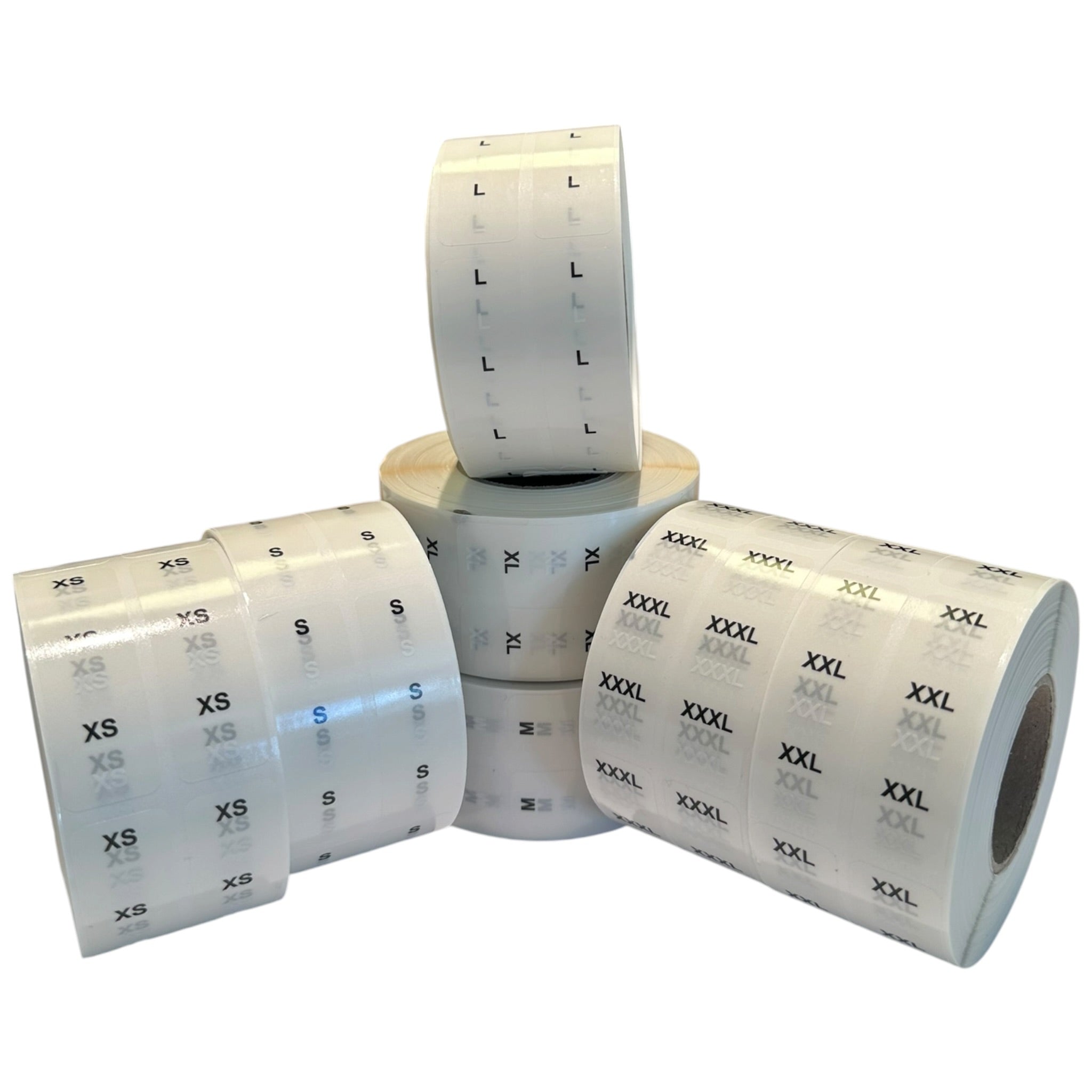 Størrelsesetikett 1 000 stk. pr. rulle. Velg størrelse