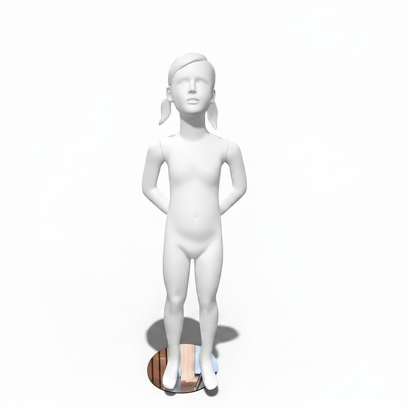 Pige børnemannequin 7–8 år. Skulpturert hår