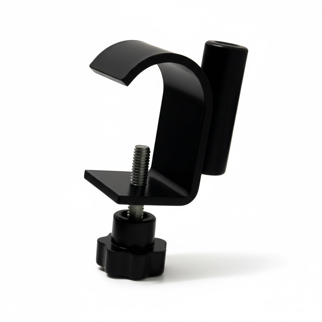 Beslag til skilterammer, for ovale eller runde rør. Sort