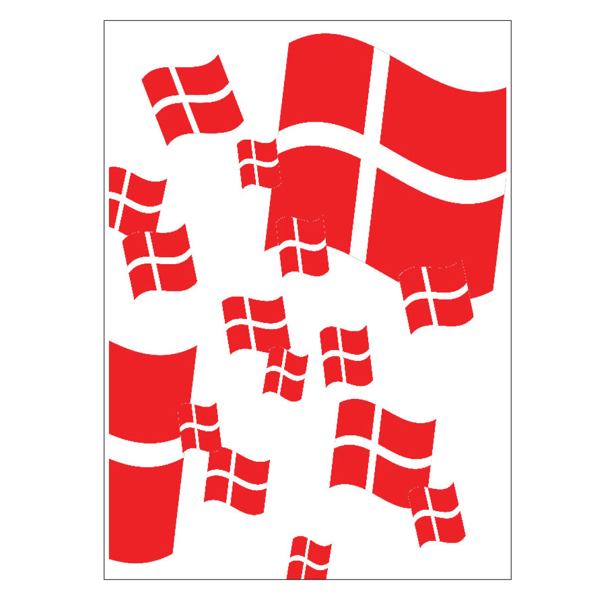 Plakat. Dannebrogs flagg, 50 x 70 cm