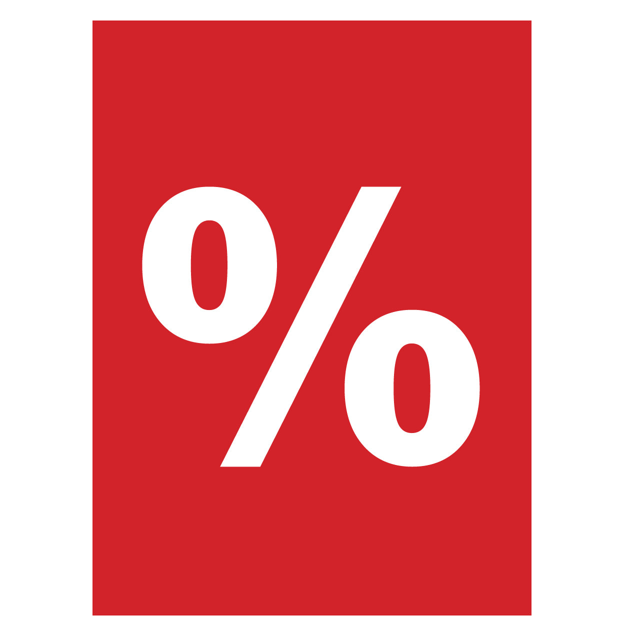 Plakat. %, rød med hvitt trykk, 50 x 70 cm