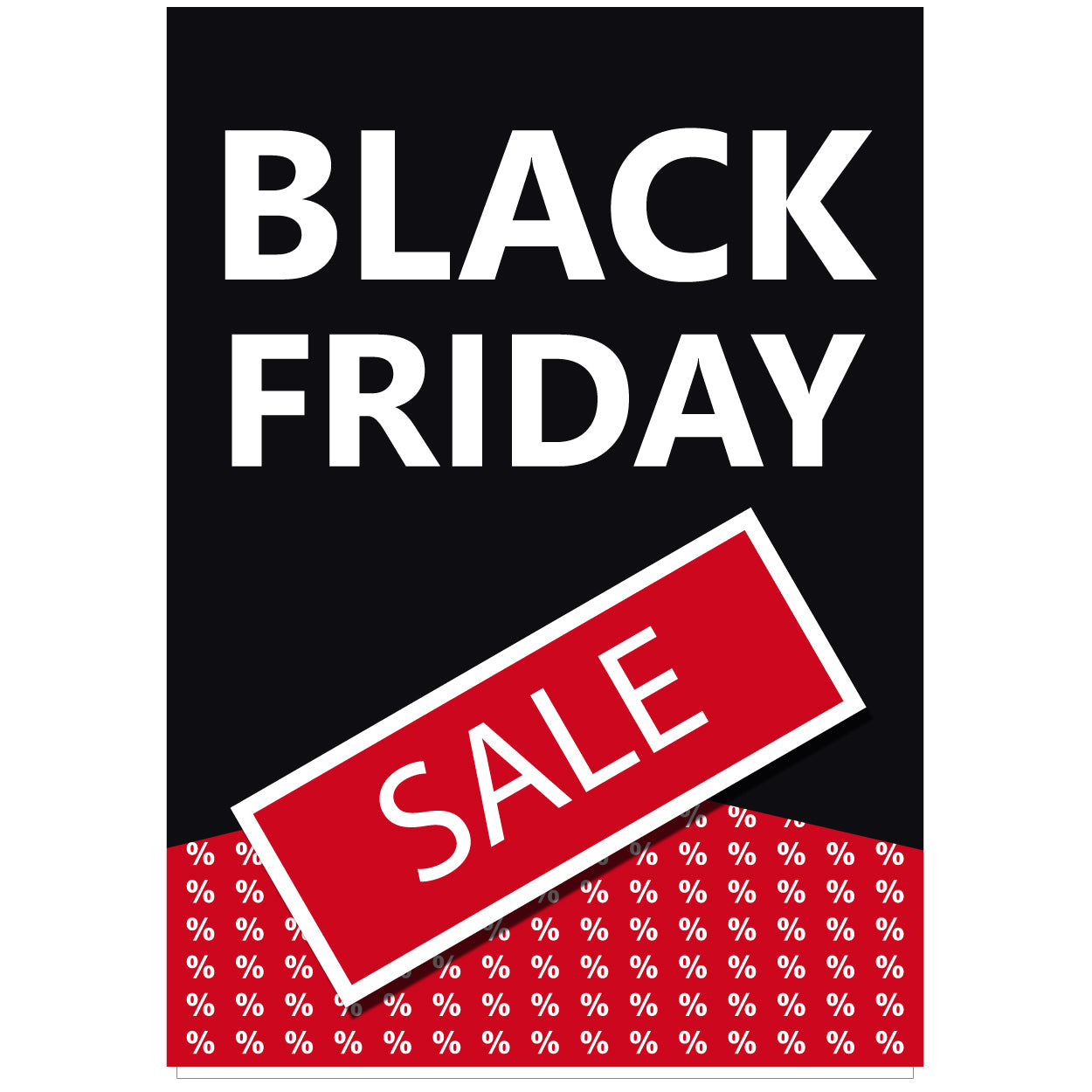 Plakat. Black Friday, svart og rød, 50 x 70 cm