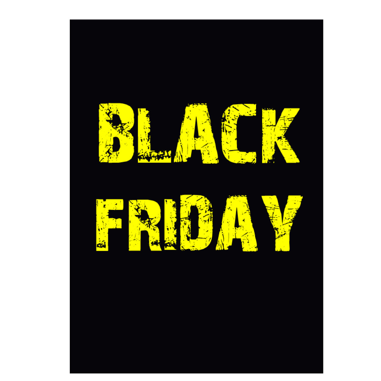 Plakat. Black Friday, svart og gul, 50 x 70 cm